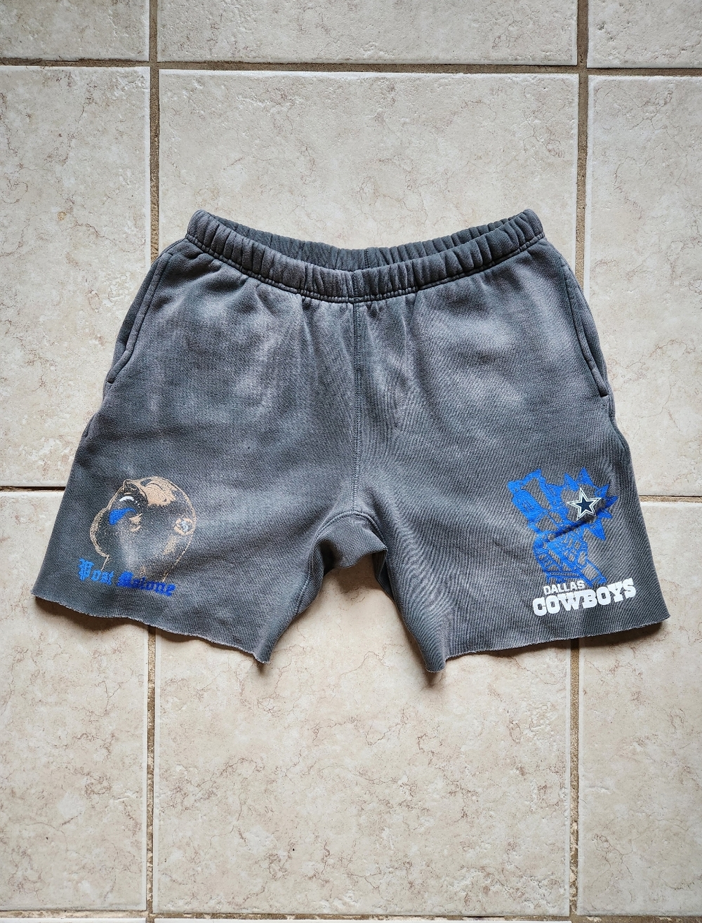 Post Malone x Dallas Cowboys Rare 2023 Merch Fleece Shorts Gray Medium